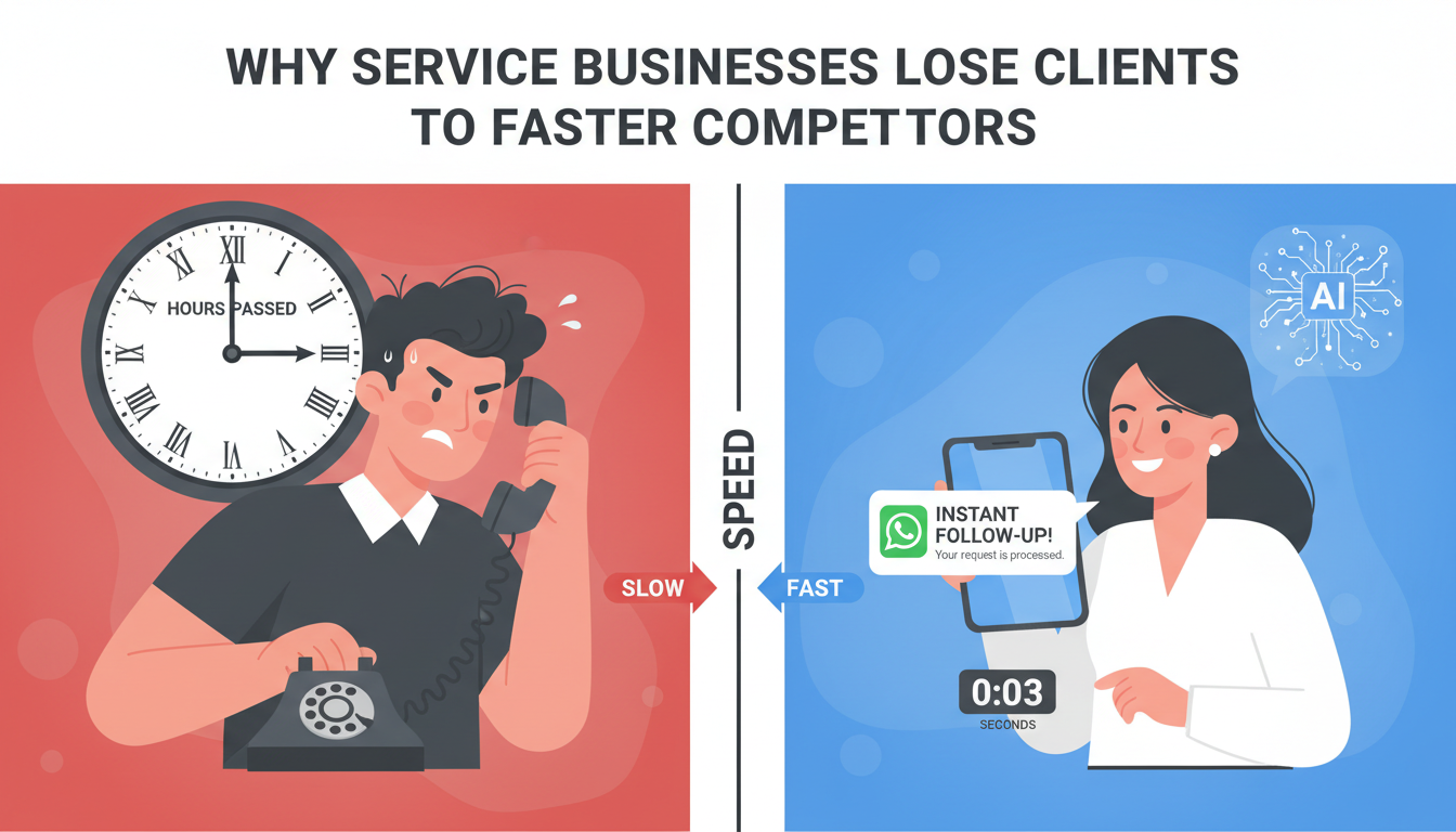 Manual follow-up vs AI automated follow-up speed comparison for service businesses