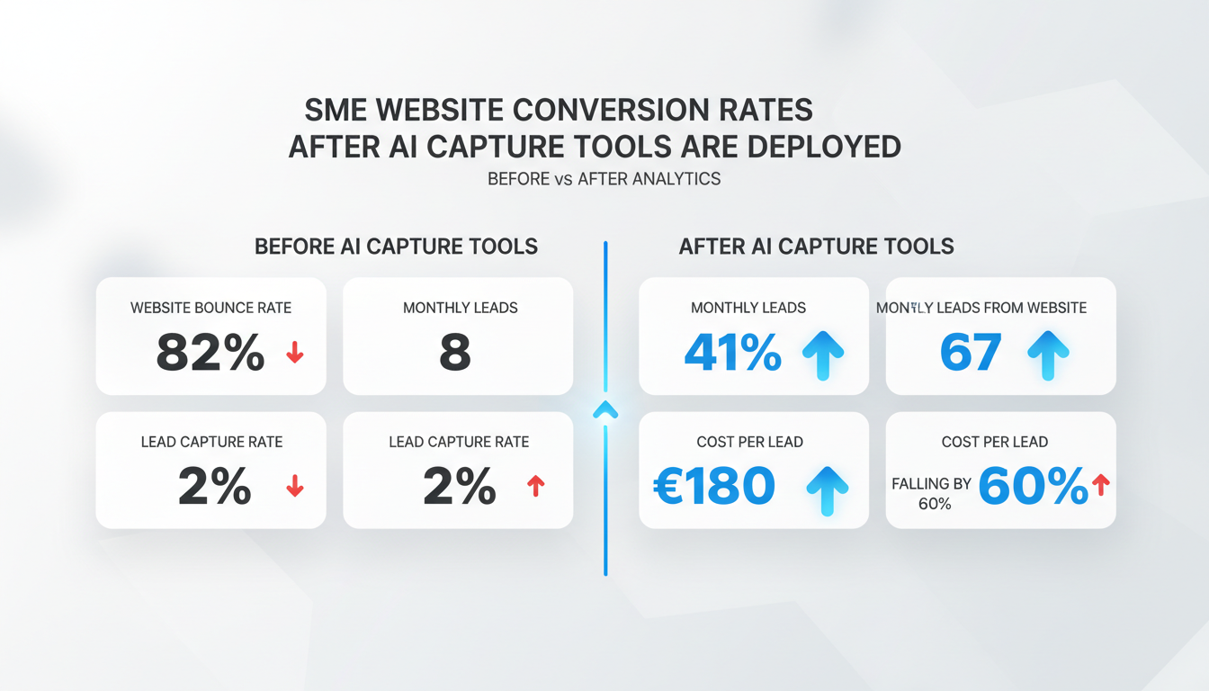 SME website lead conversion rate improvement results after AI visitor capture tools
