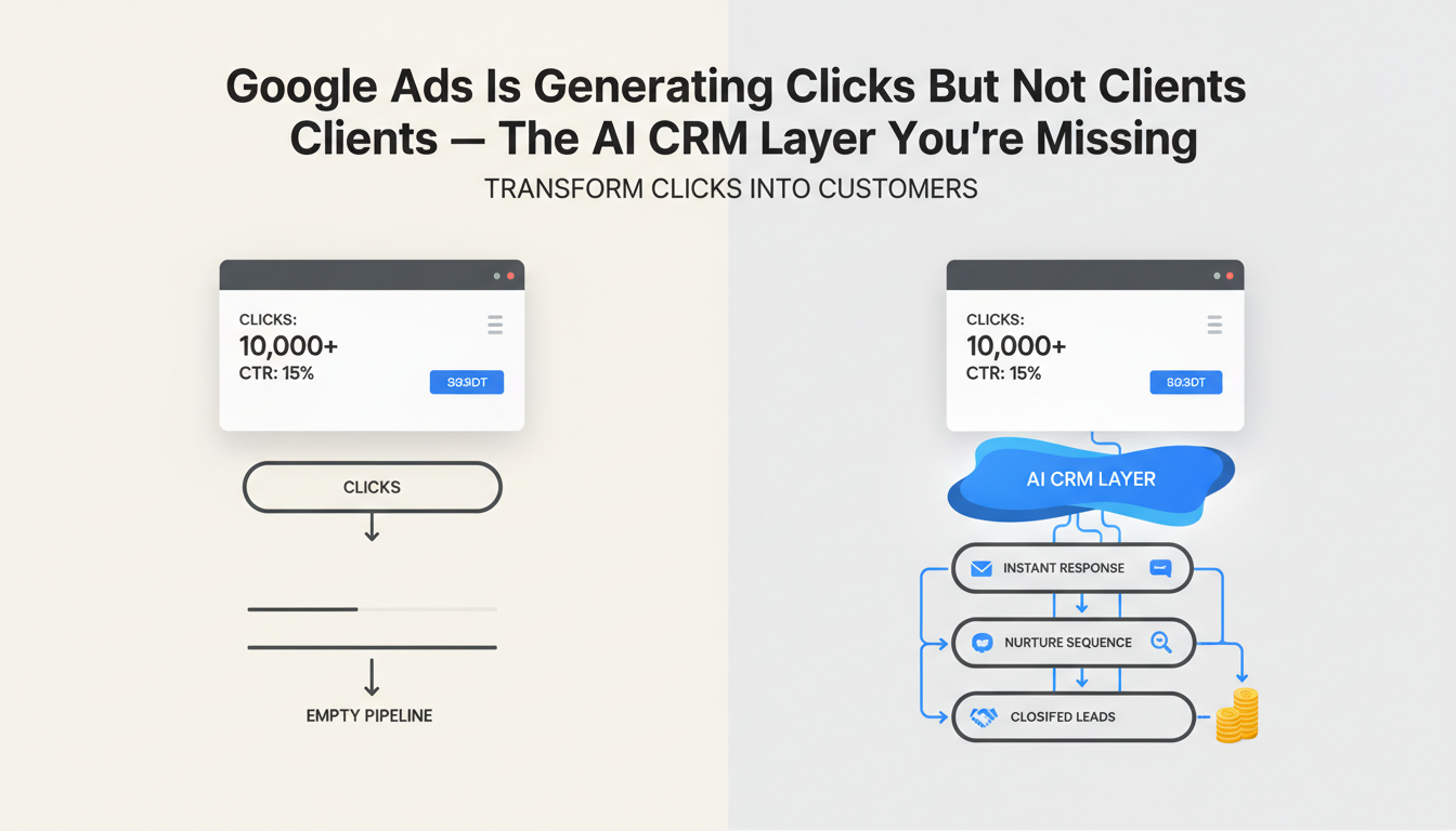 Google Ads generating clicks but not clients the AI CRM layer you are missing