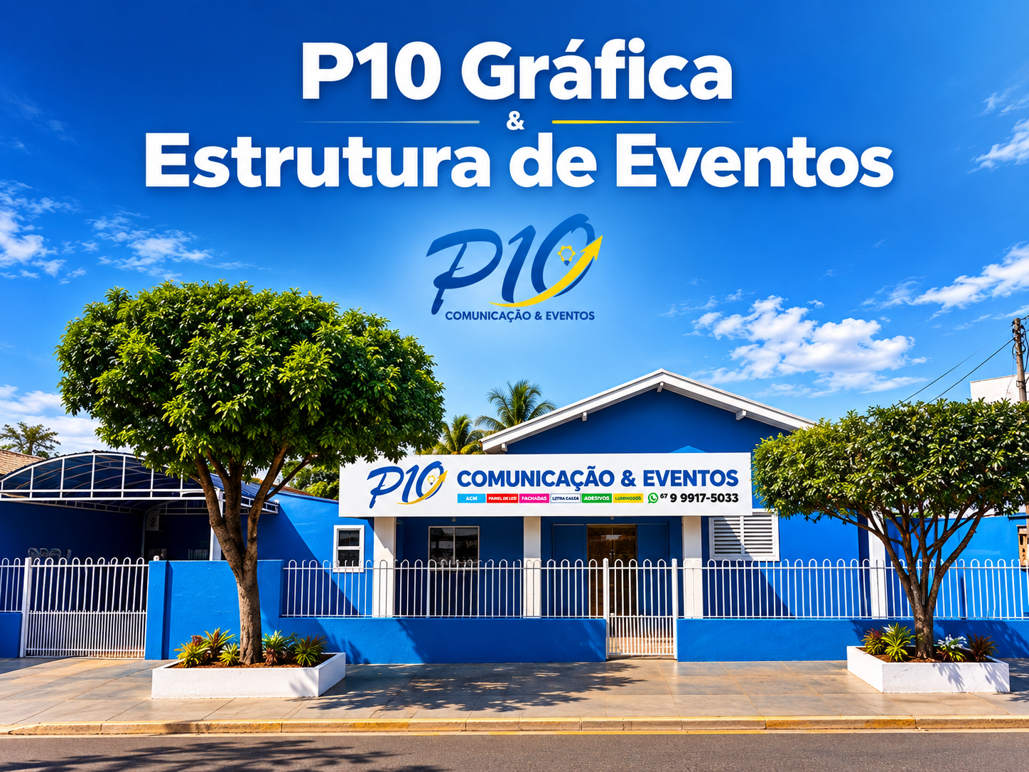 Fachada real da sede da P10 Soluções em Rio Brilhante - MS