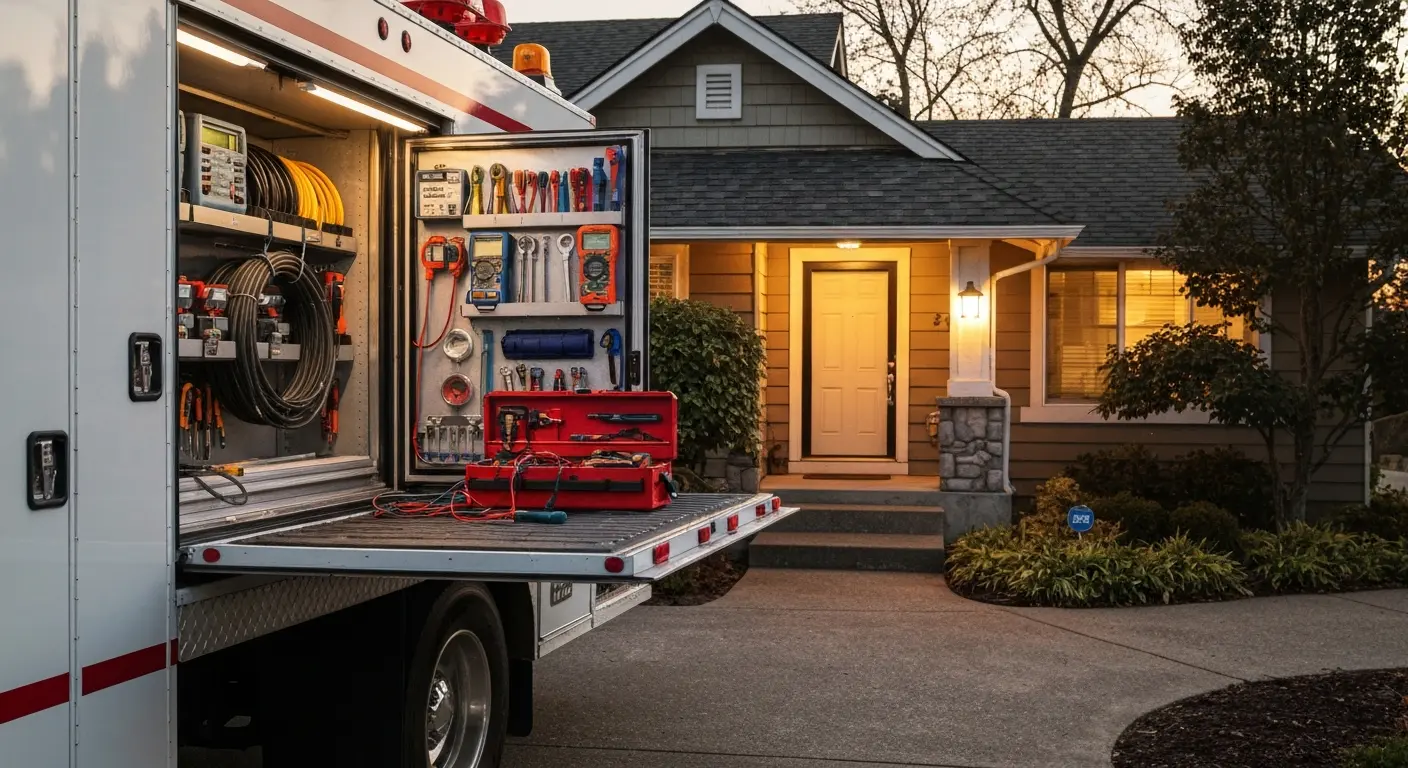 Emergency electrical service truck