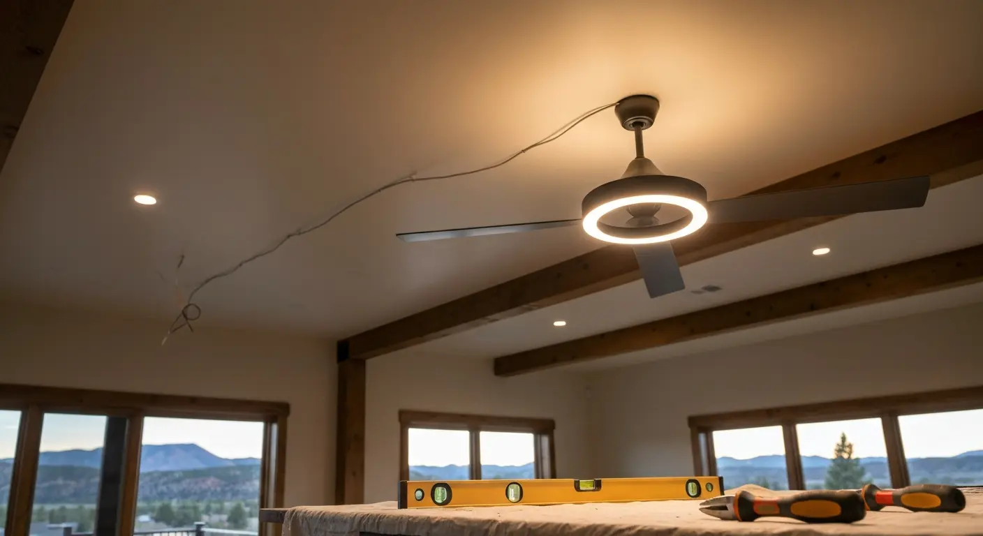 Ceiling fan and lighting installation