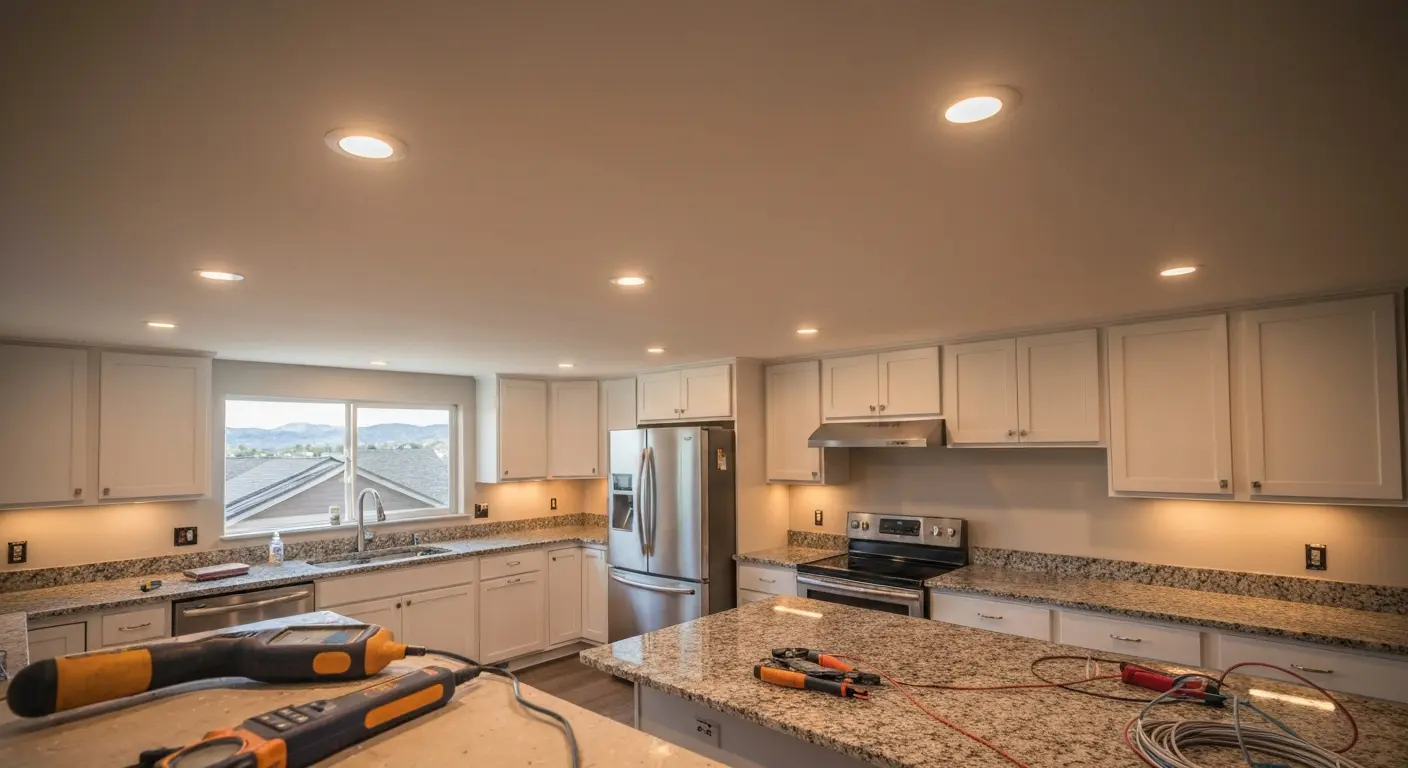 LED recessed lighting installation