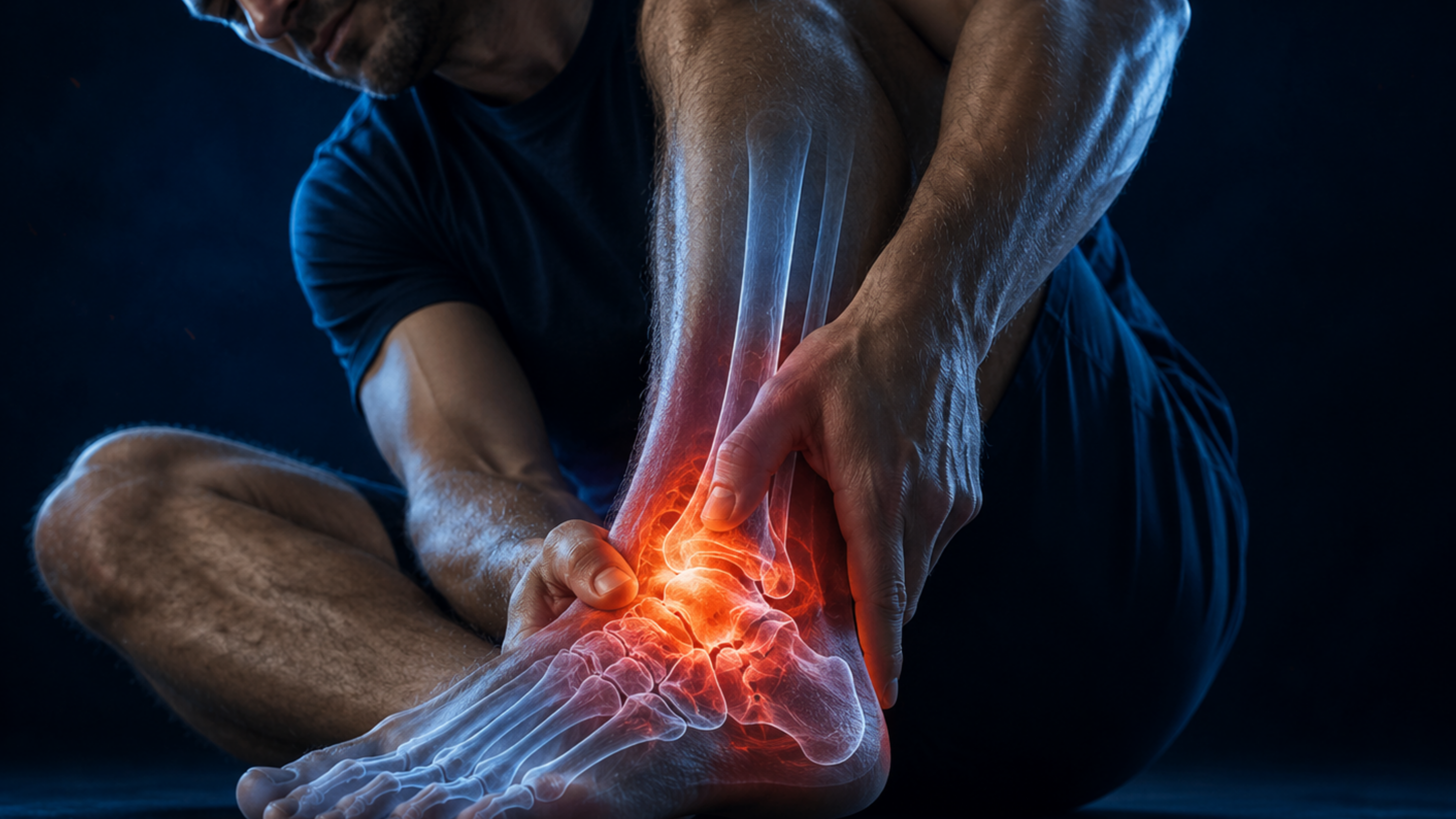 Temporary medical illustration placeholder for ankle and foot tendon injury