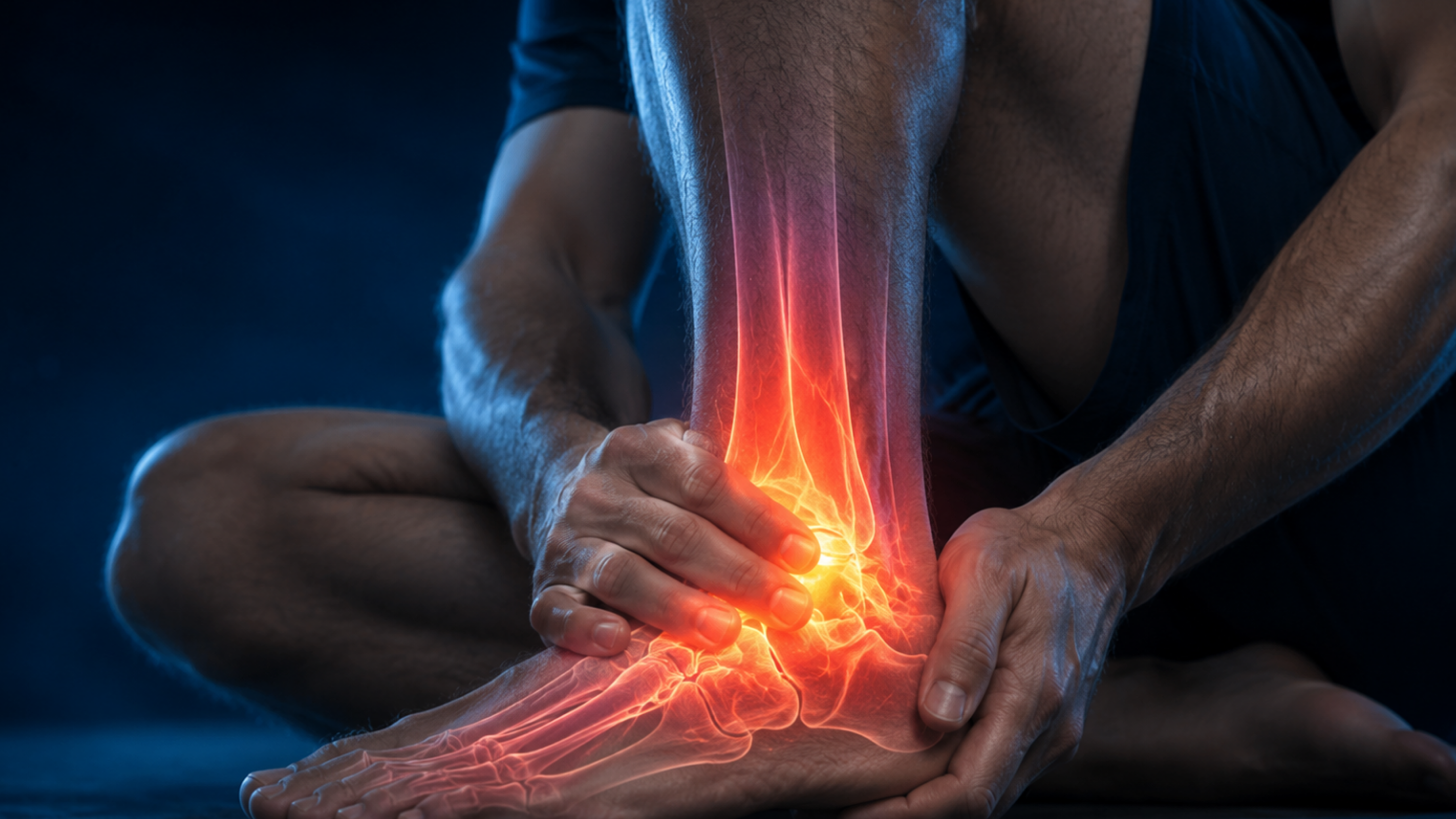 Temporary medical illustration placeholder for ankle ligament injury and instability