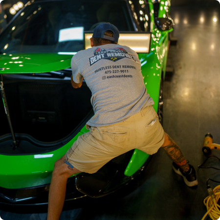 Paintless Dent Repair Technician at Work