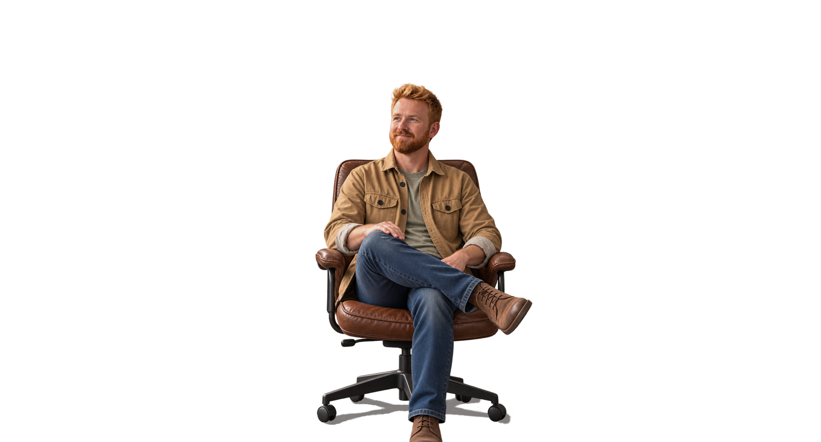 Instructor seated in the studio
