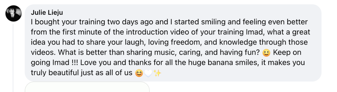 Student testimonial