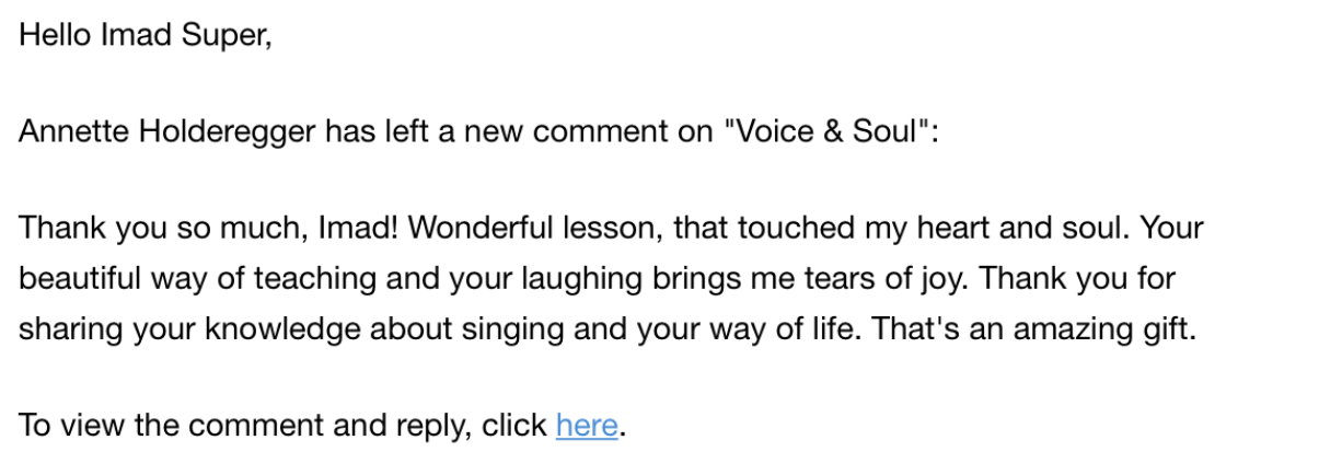 Student testimonial