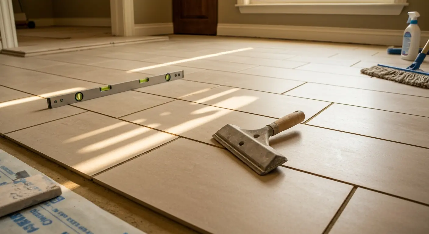 Bathroom tile flooring