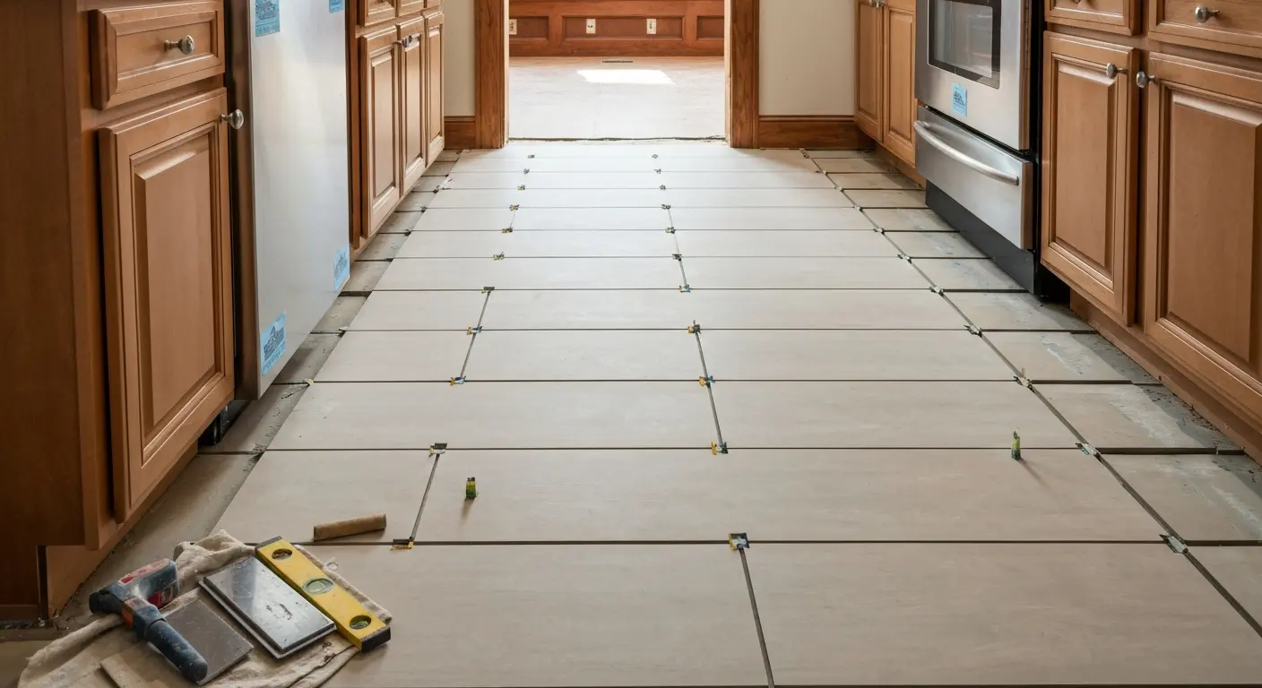 Full kitchen flooring installation
