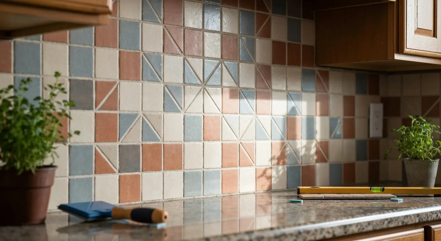 Mosaic tile backsplash accent