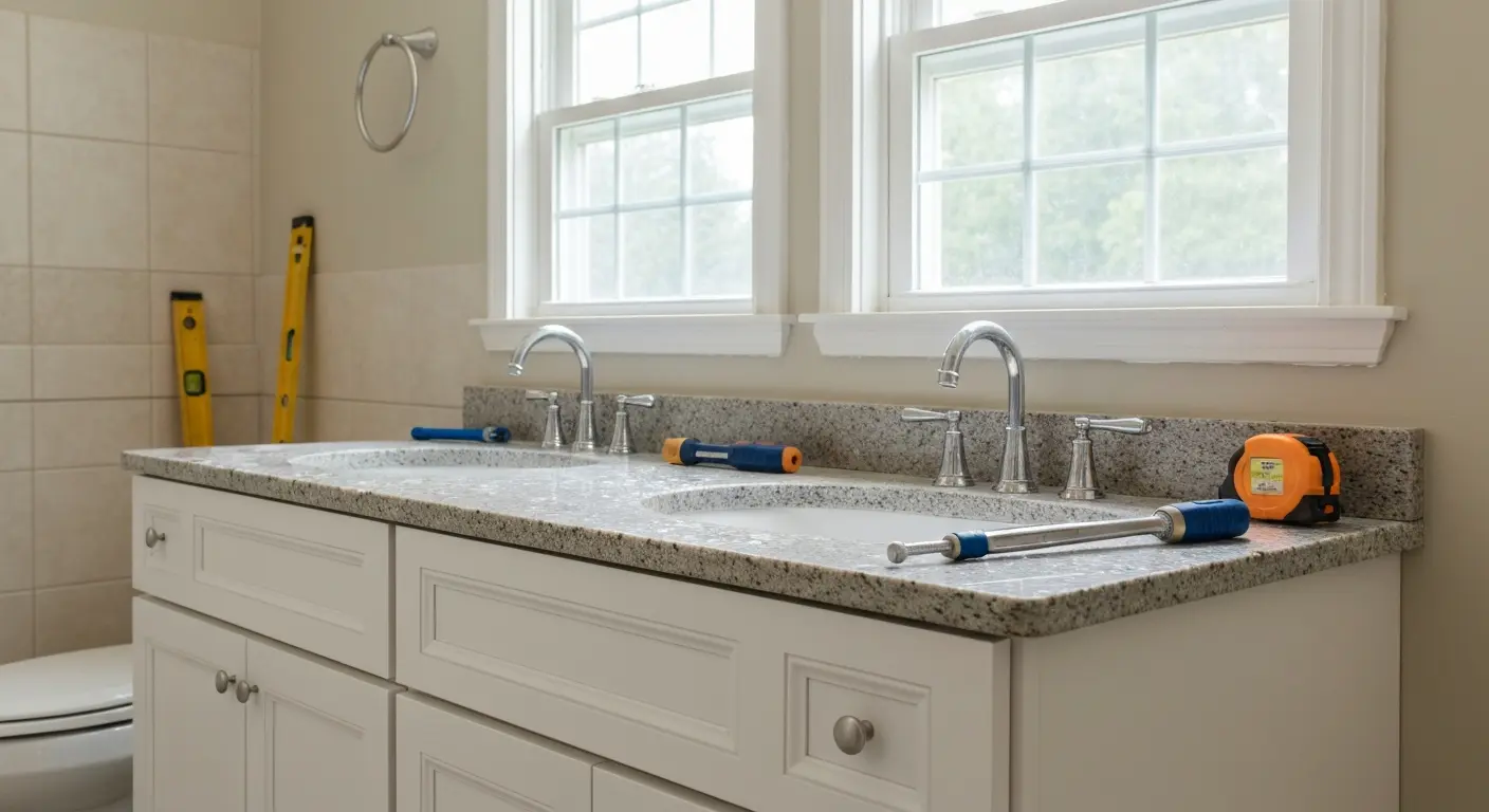 Bathroom vanity and fixture installation