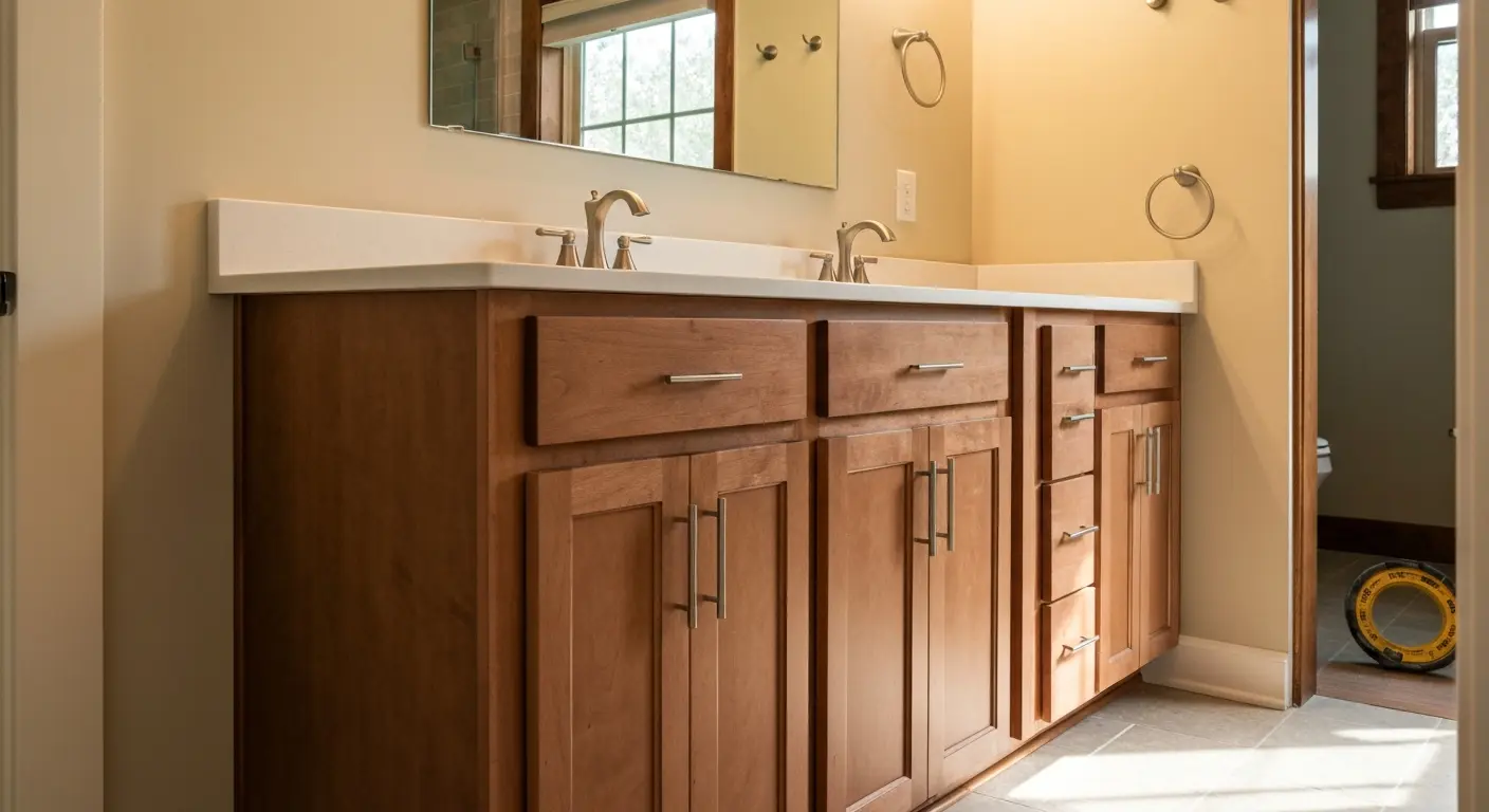 Custom bathroom vanity installation