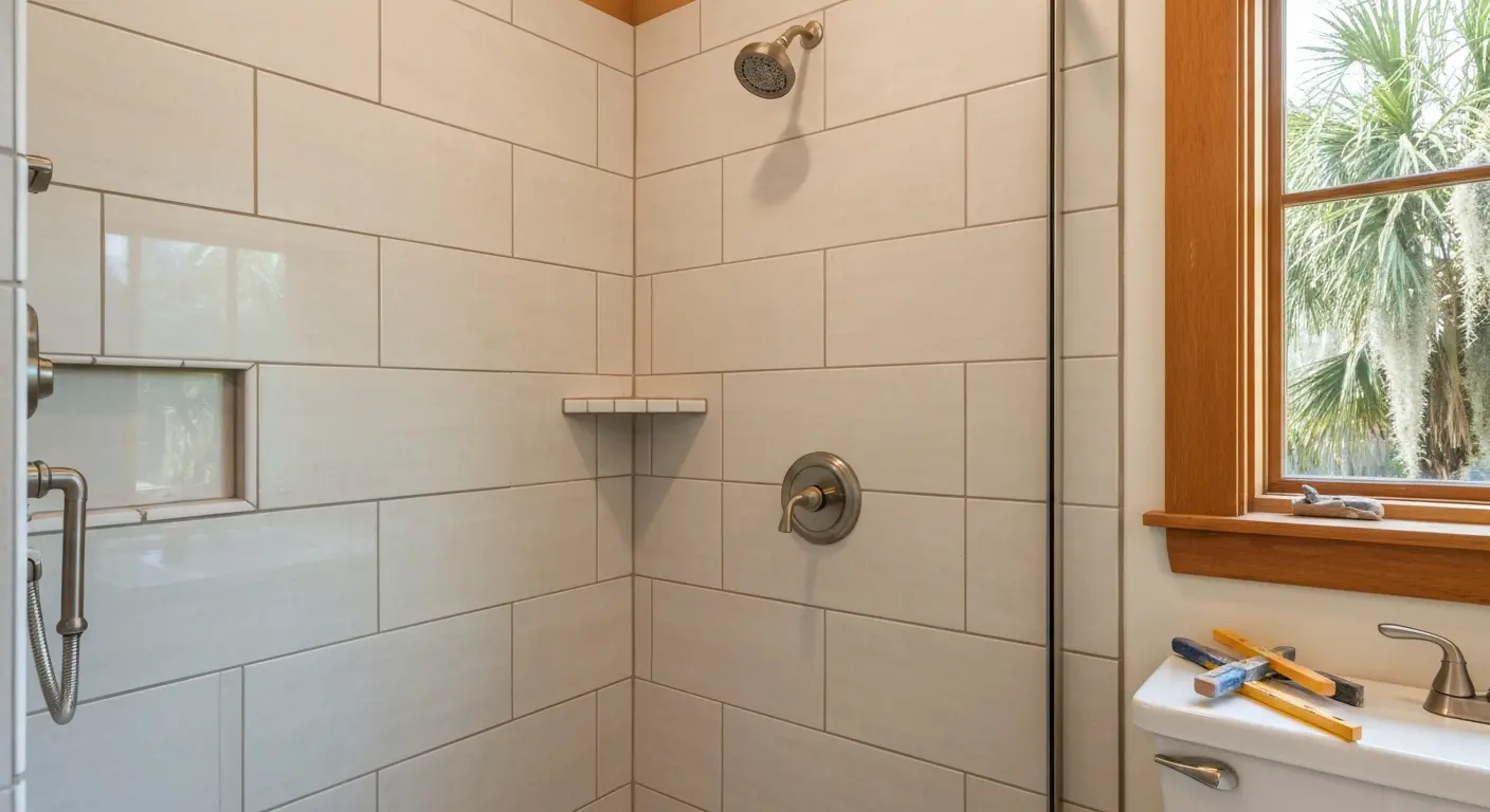 Tile shower installation