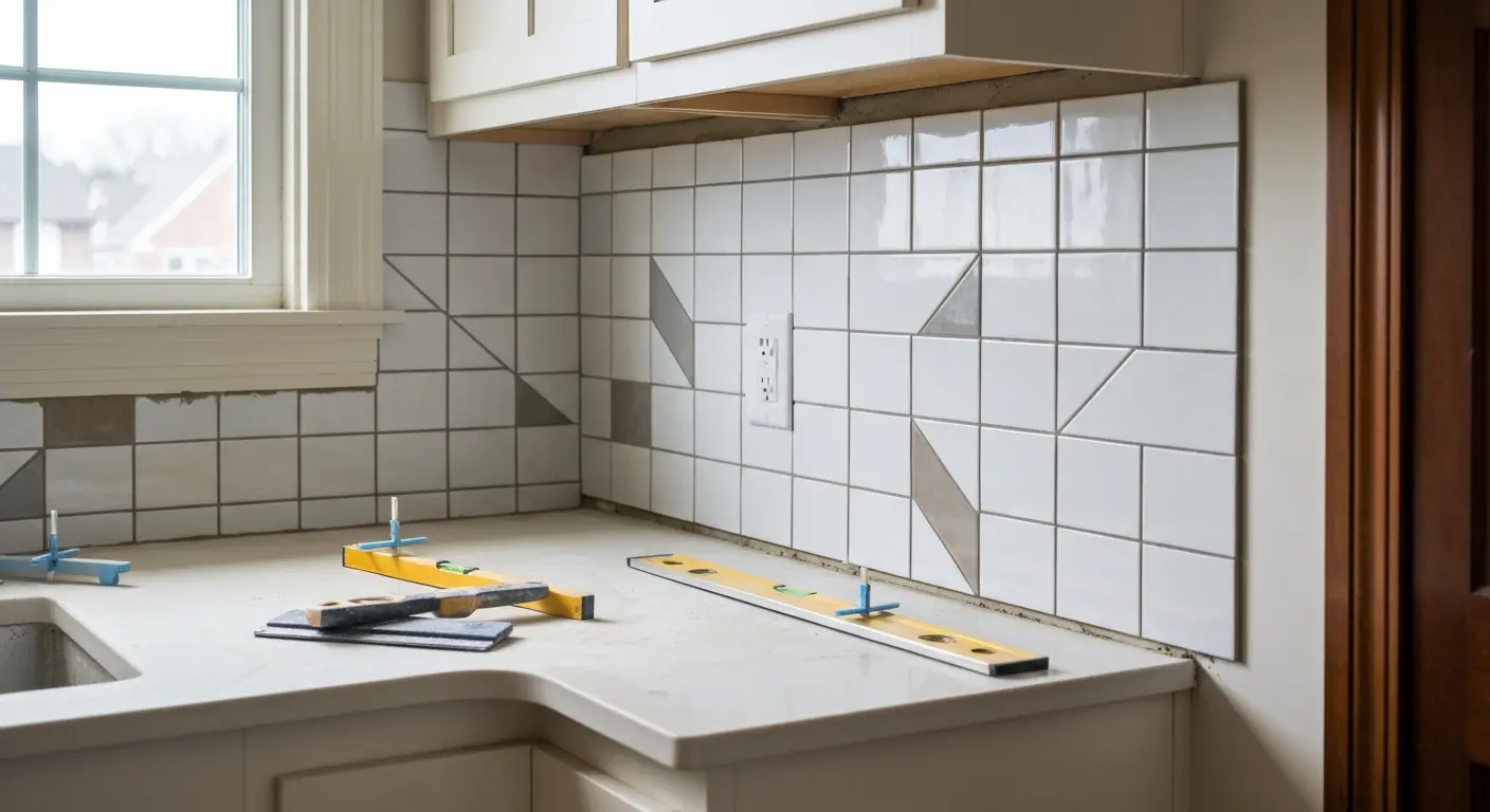Kitchen tile installation