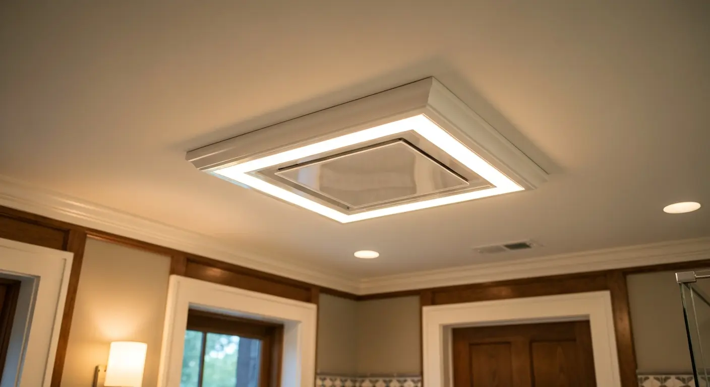 Exhaust fan with light installation