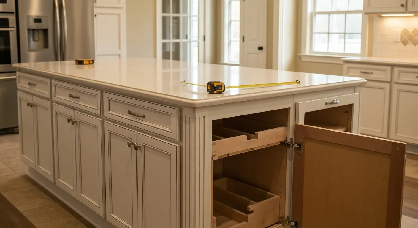 Kitchen island cabinet installation