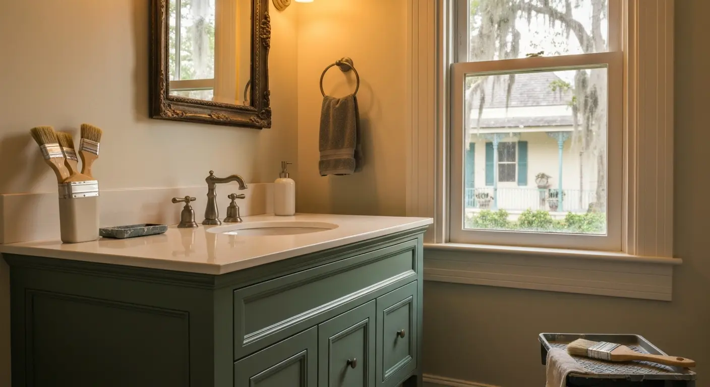 Bathroom cabinet painting