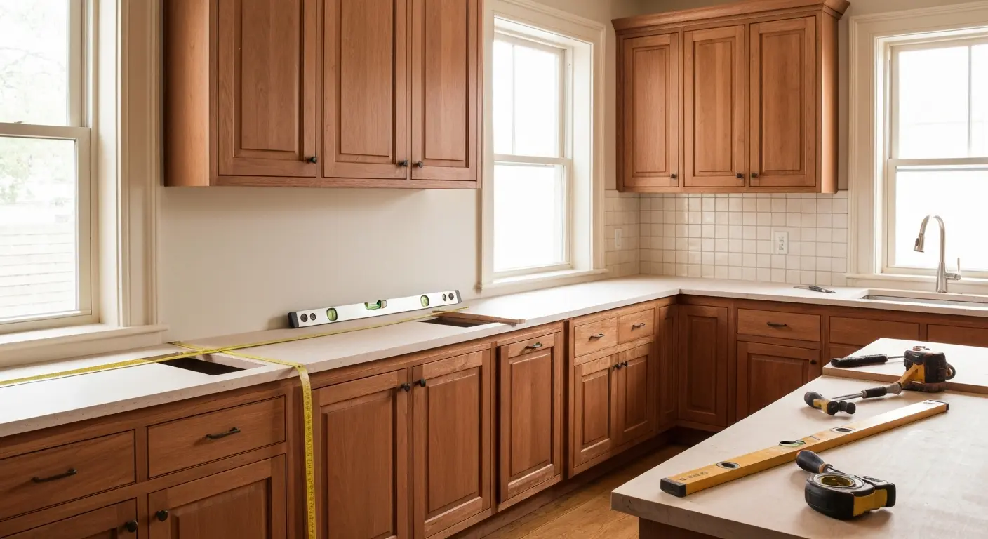 Custom kitchen cabinet installation