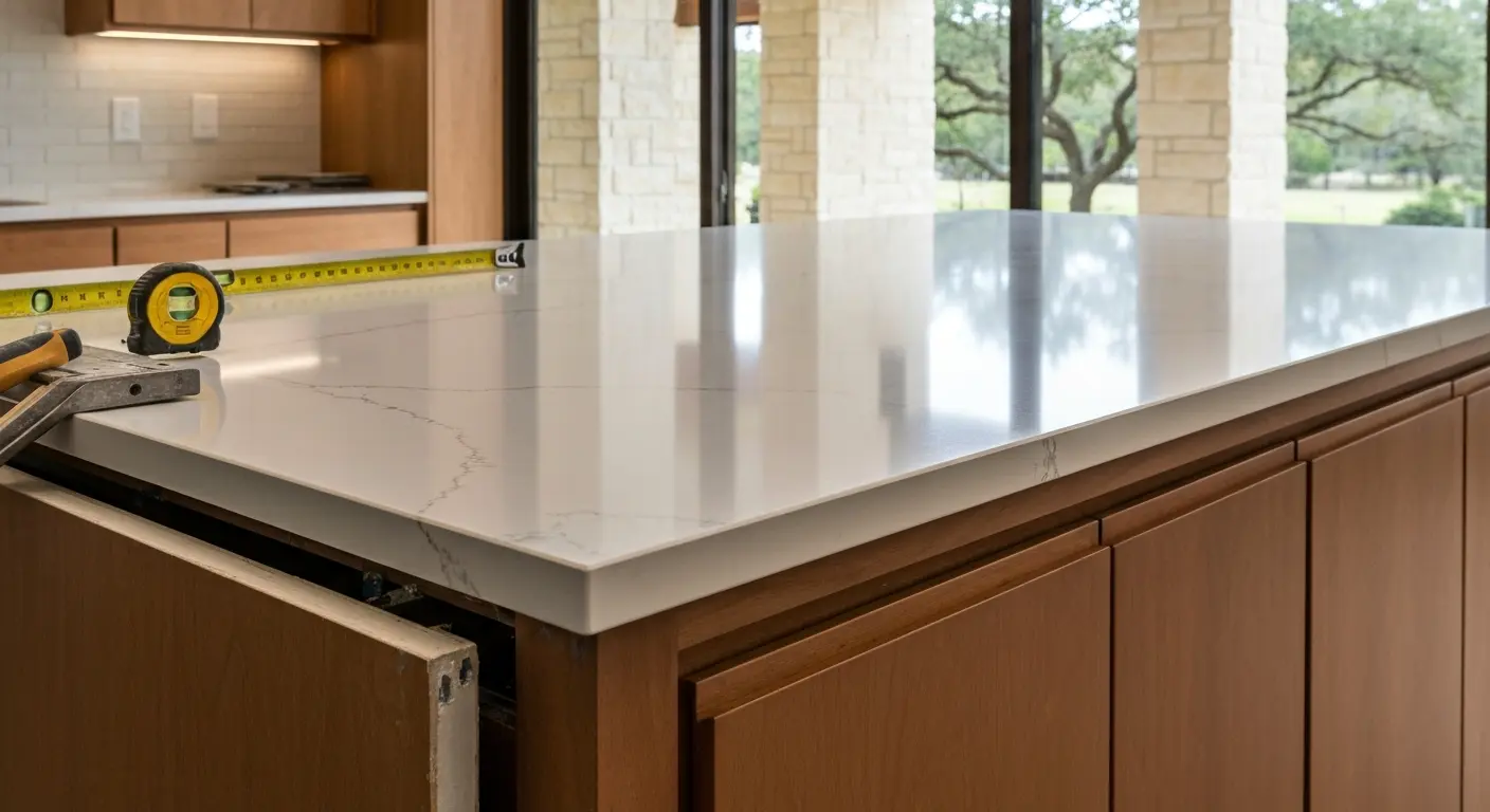 Quartz countertop installation
