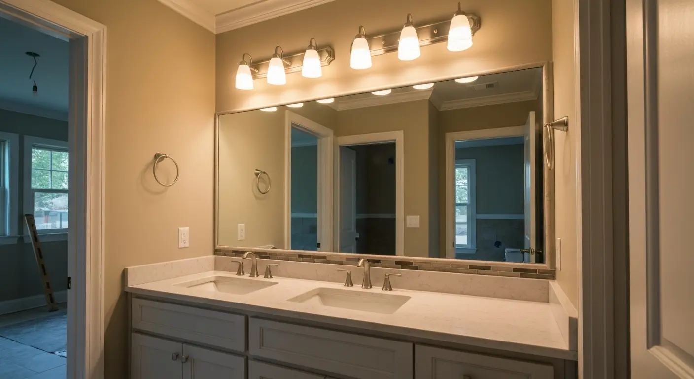 Bathroom vanity lighting installation