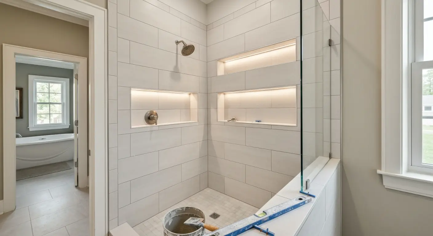 Tile shower installation