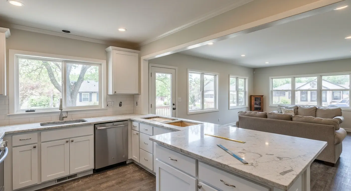 Open concept kitchen expansion