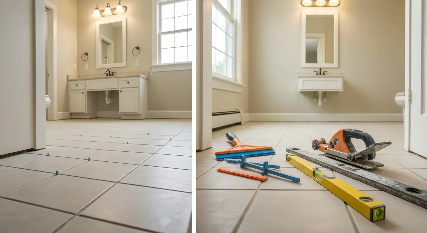 Bathroom flooring installation