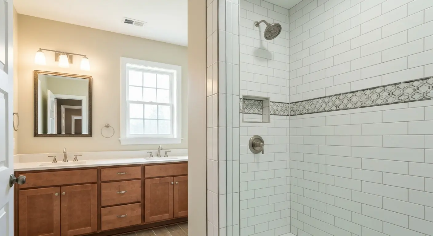 Custom bathroom remodel with tile shower