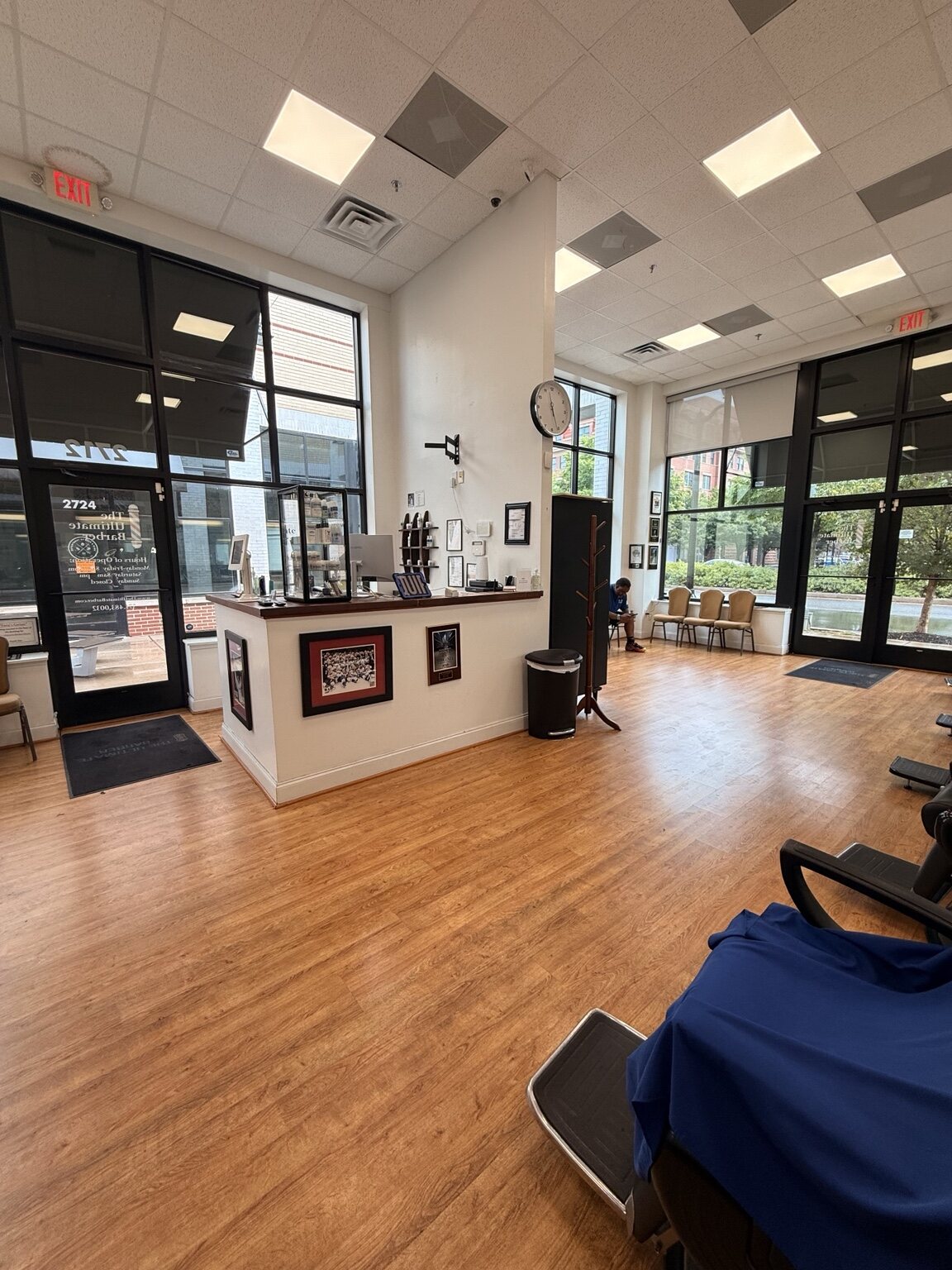 Interior of The Ultimate Barber in Potomac Yard, Alexandria, Virginia