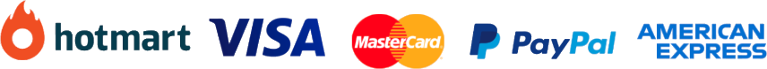 Hotmart, Visa, Mastercard, PayPal, American Express