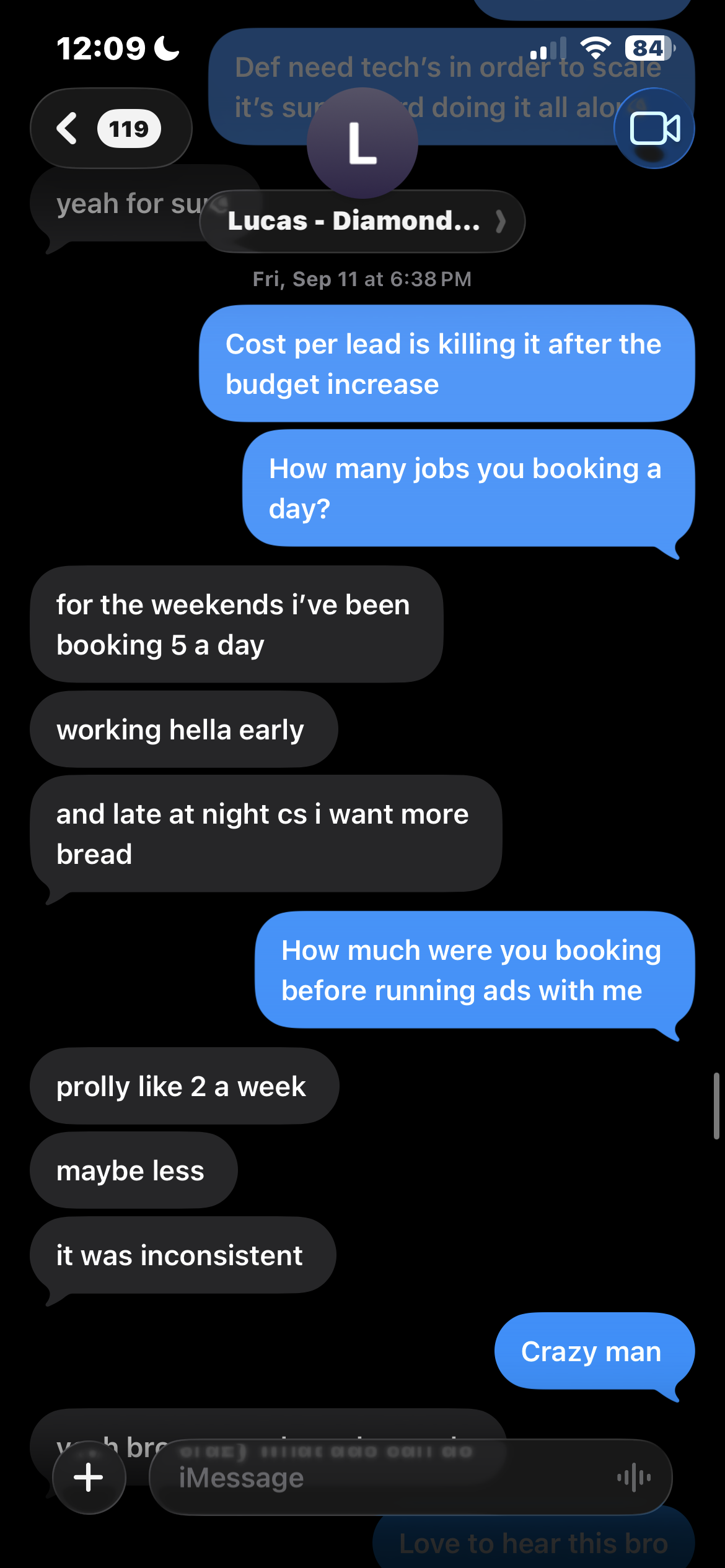 Text from the owner