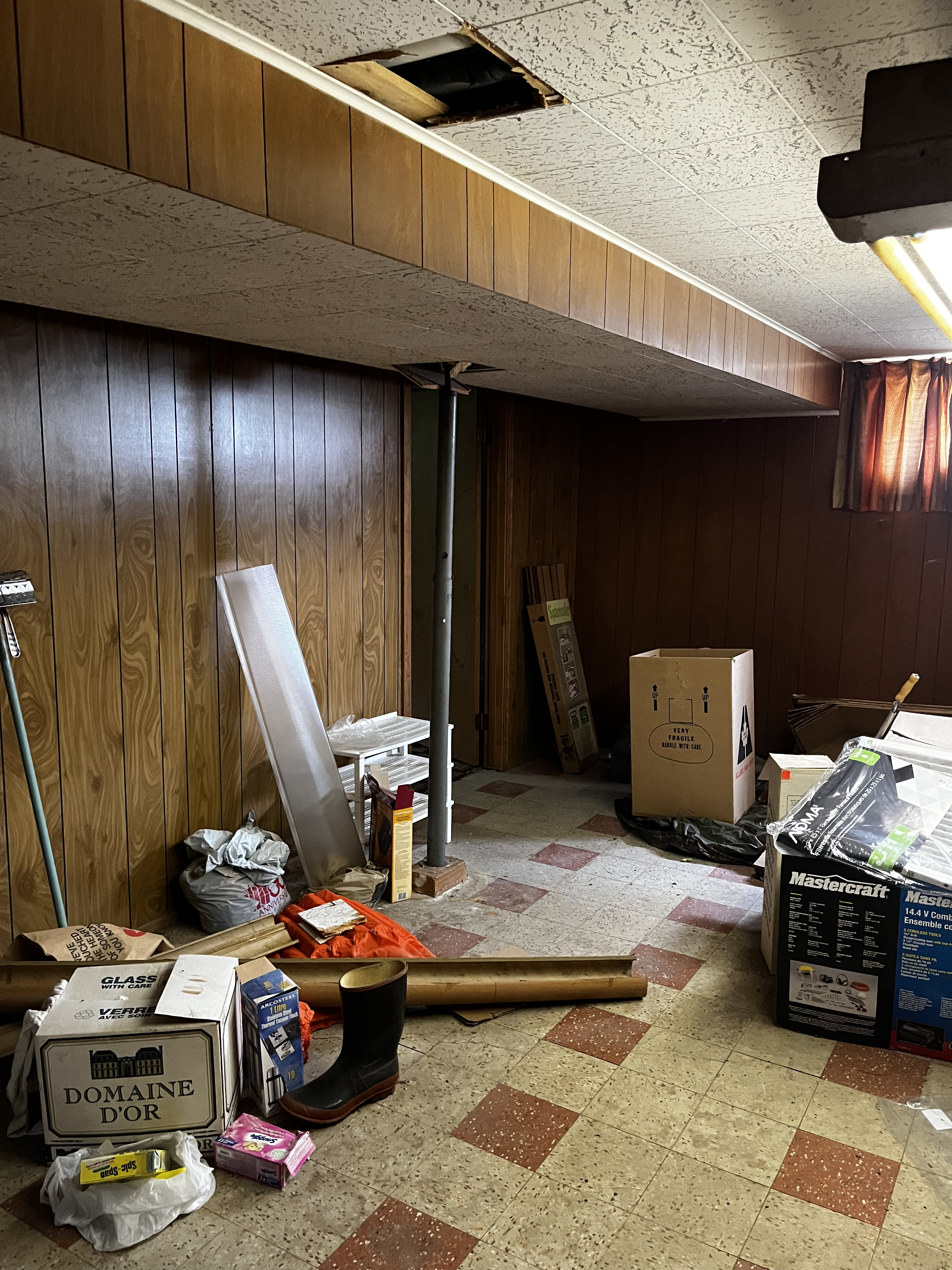 Basement development before renovation