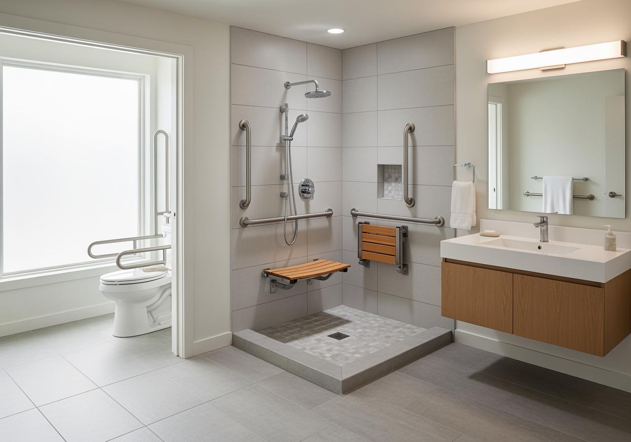 Accessible bathroom designed for aging in place
