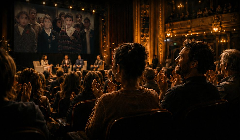 An audience applauding at a KINDNESS evening