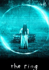 Movie poster for the 2002 Movie, The Ring. Showing a creepy Ghost Girl standing next to the Well she just crawled out of.