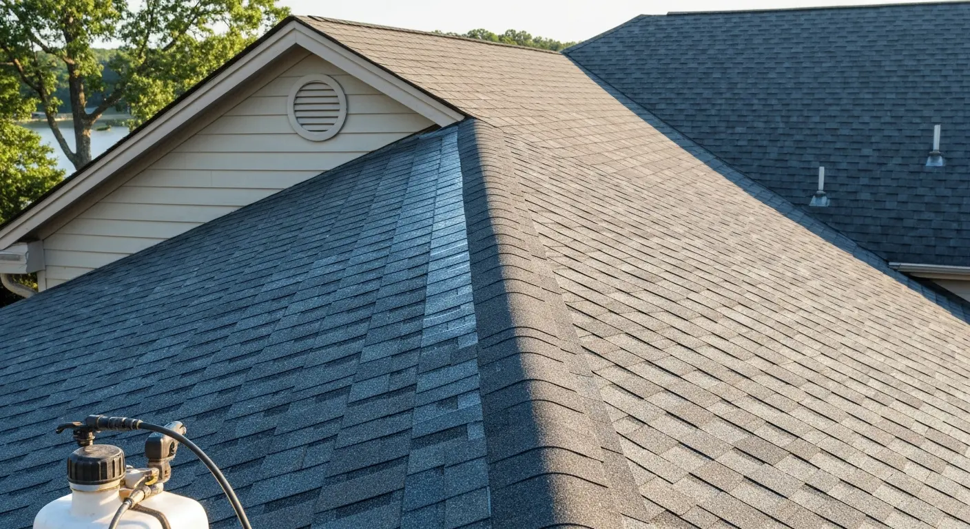 Residential roof washing in Smith Mountain Lake