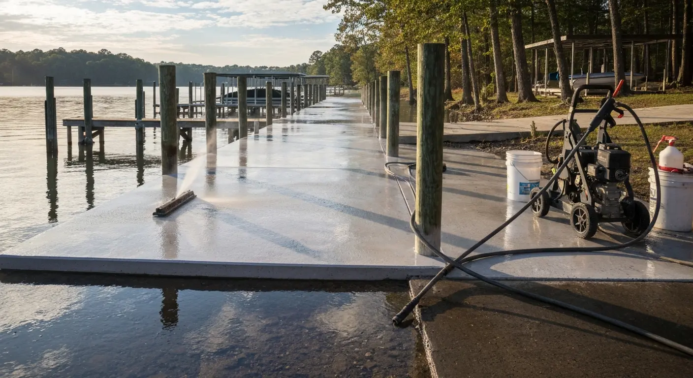 Concrete cleaning and dock washing