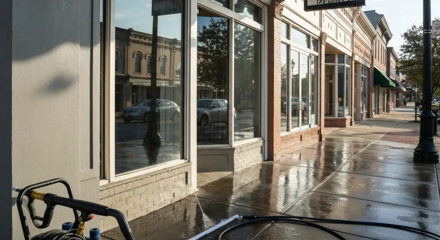 Commercial pressure washing Rocky Mount business property