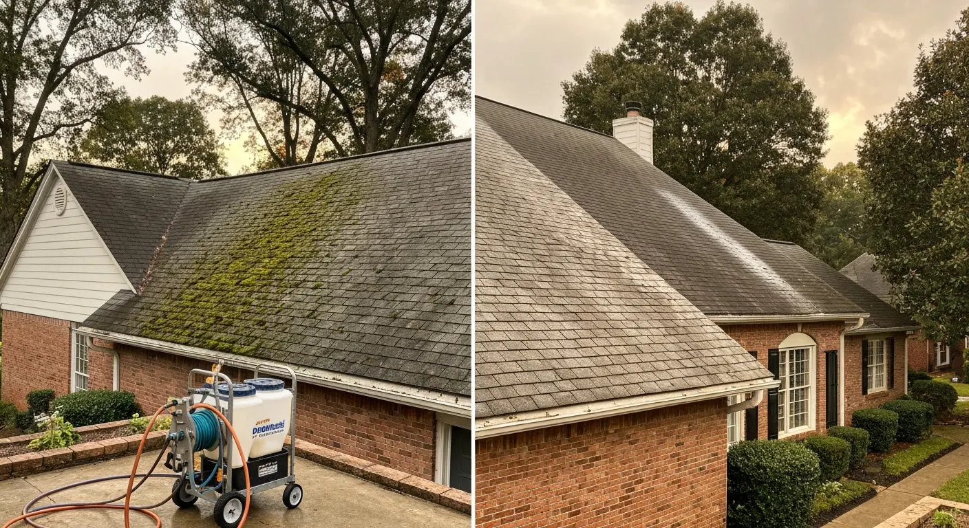 Soft wash roof and siding cleaning Rocky Mount Virginia