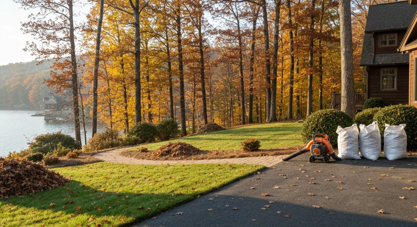 Fall leaf removal in Smith Mountain Lake