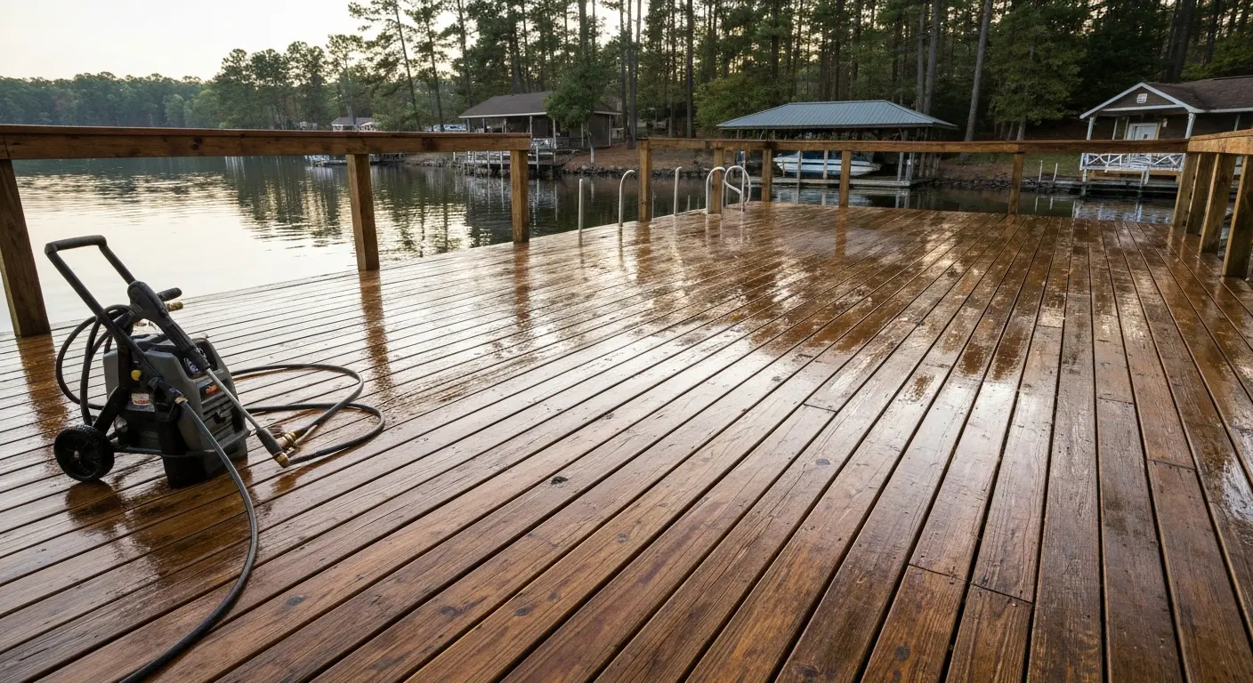 Deck and dock pressure washing