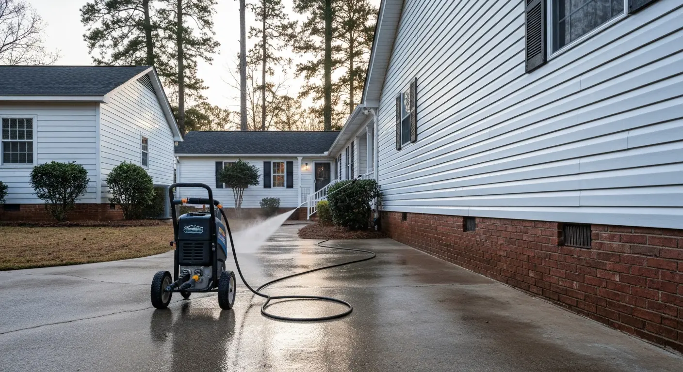 Residential house pressure washing in Rocky Mount