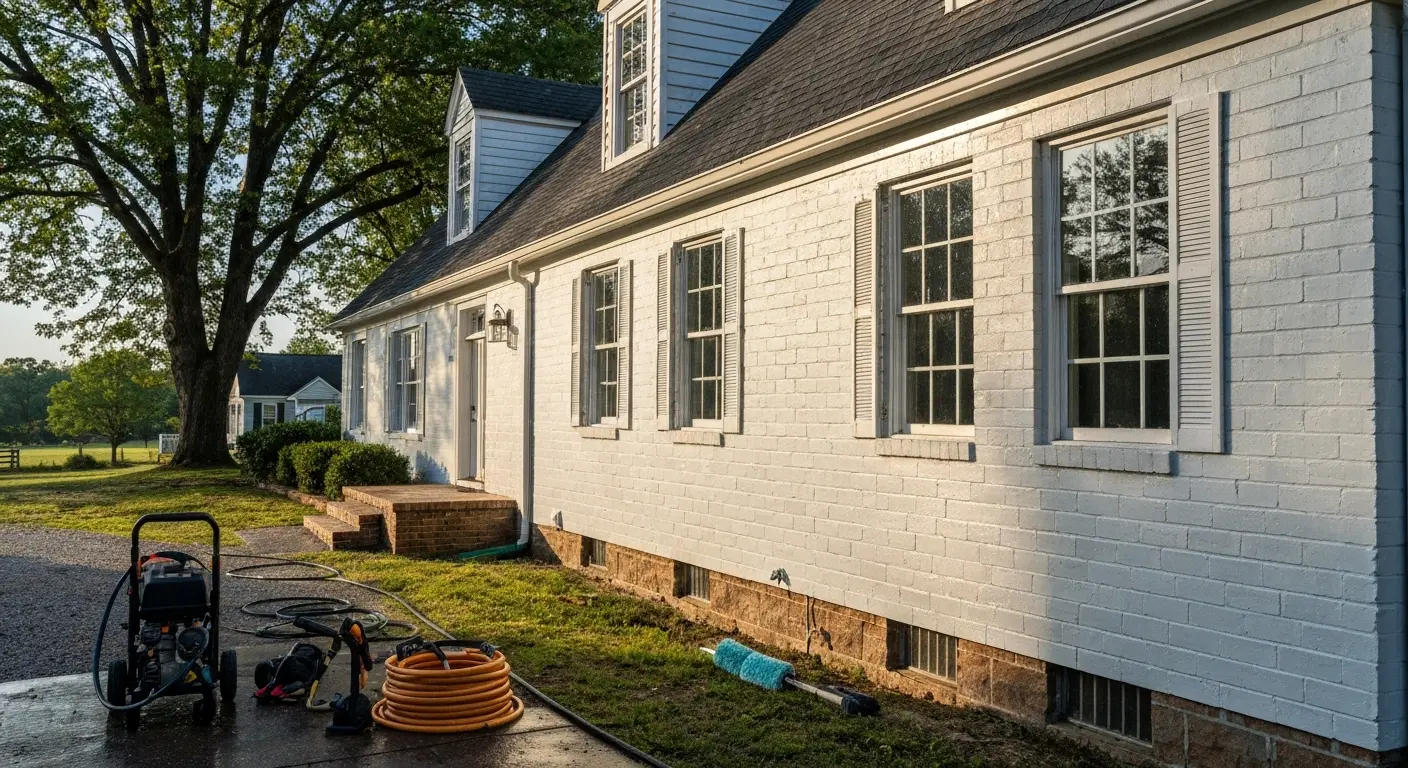 Residential house washing in Penhook