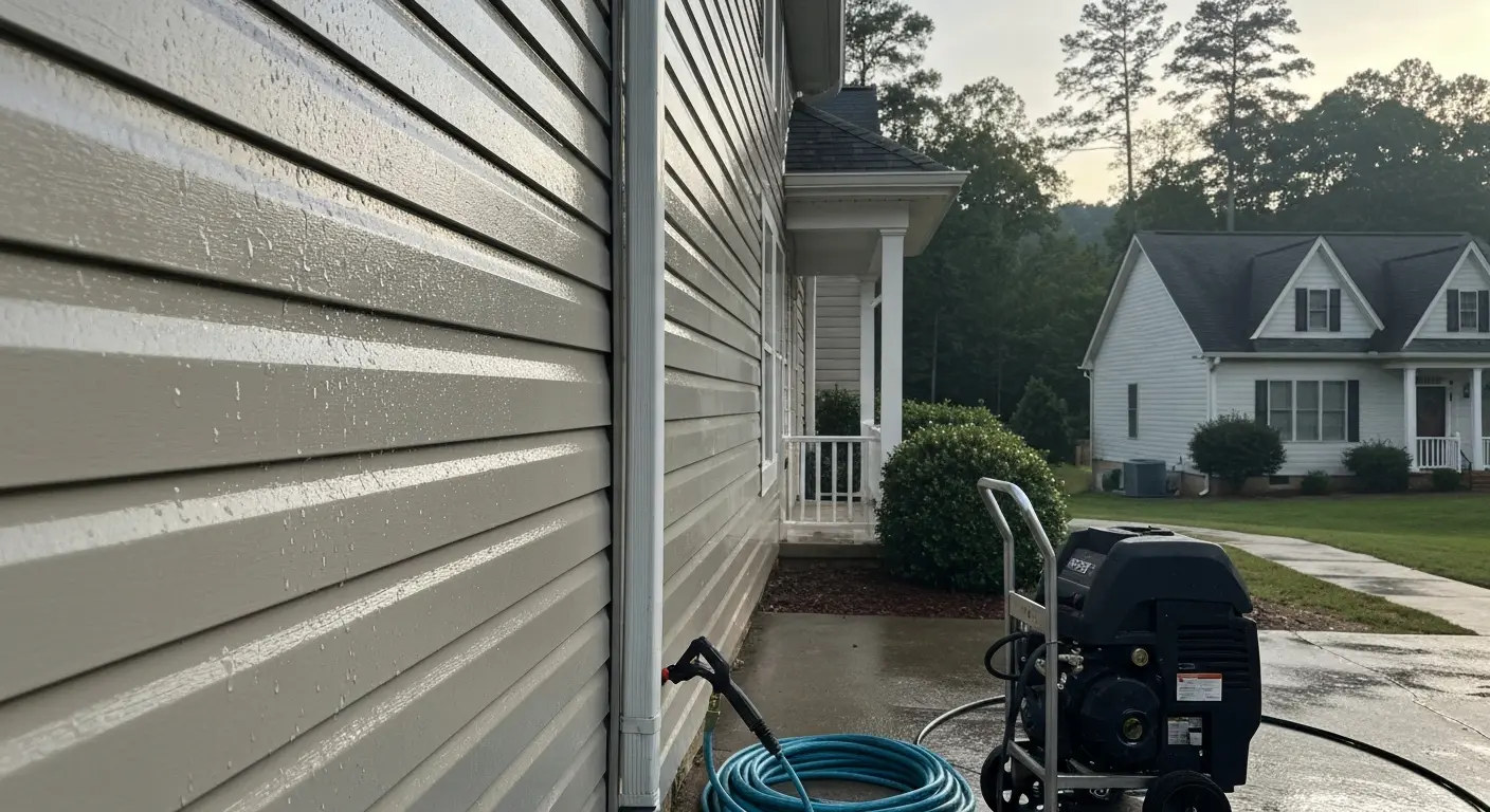 House siding pressure washing