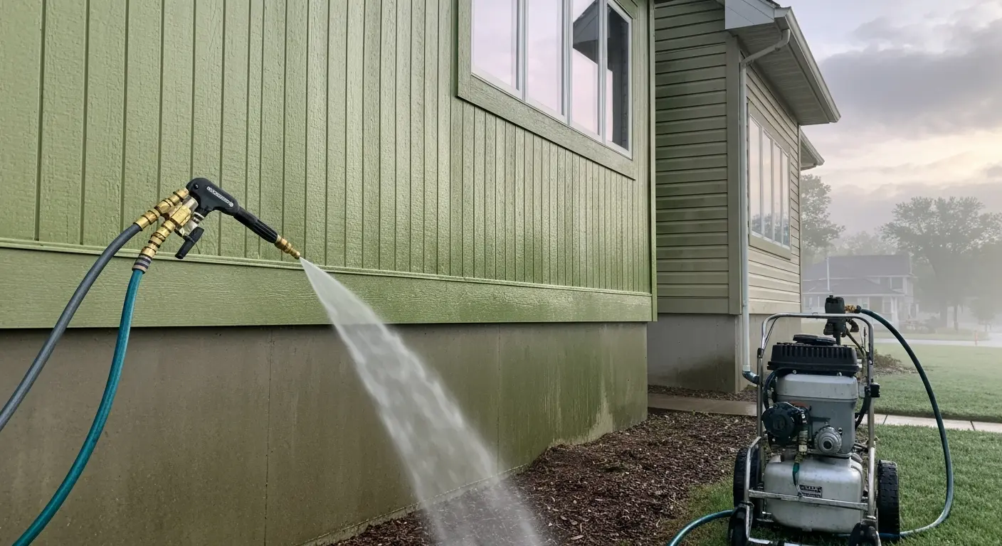 Algae and mold cleaning on home exterior
