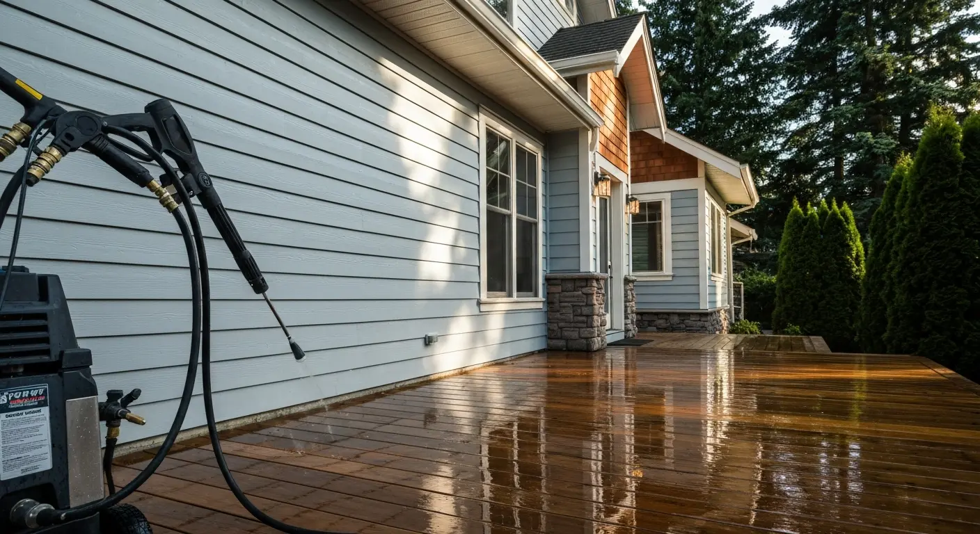 Residential house pressure washing