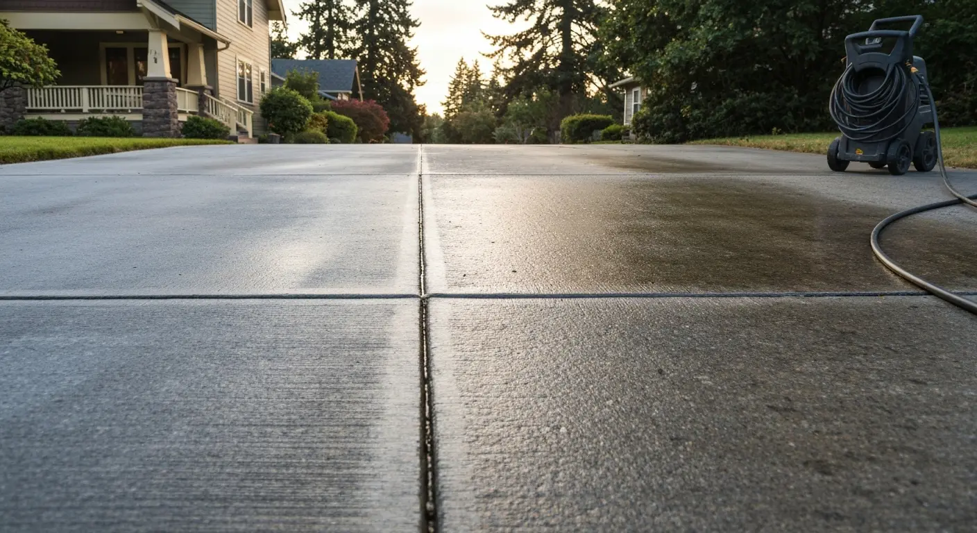 Concrete driveway cleaning