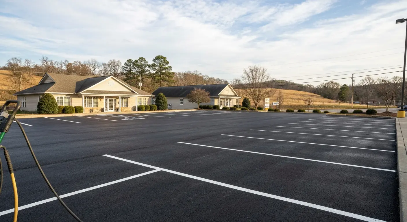 Commercial parking lot cleaning